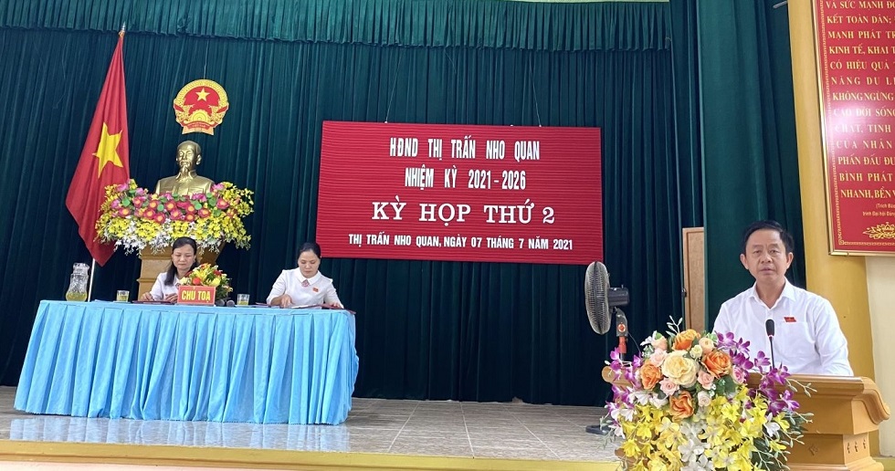 Kỳ họp thứ 2 HĐND thị trấn Nho Quan, nhiệm kỳ 2021- 2026