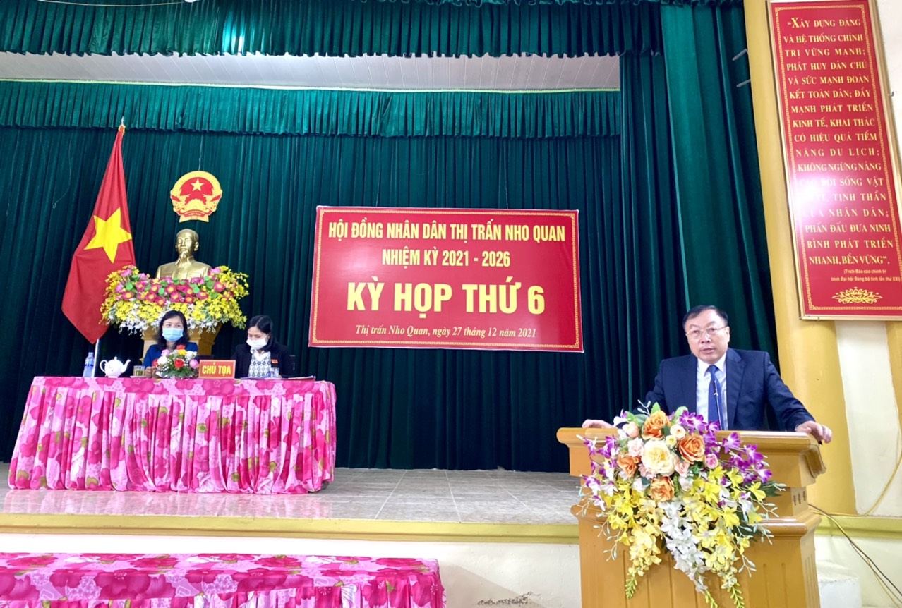 Kỳ họp thứ VI- HĐND thị trấn Nho Quan, Nhiệm kỳ 2021-2026.