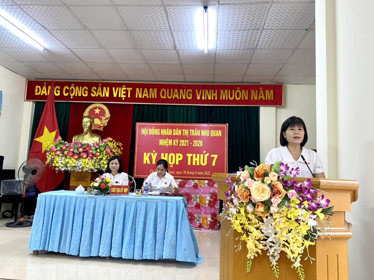 Kỳ họp thứ 7 HĐND thị trấn Nho Quan, nhiệm kỳ 2021 - 2026.