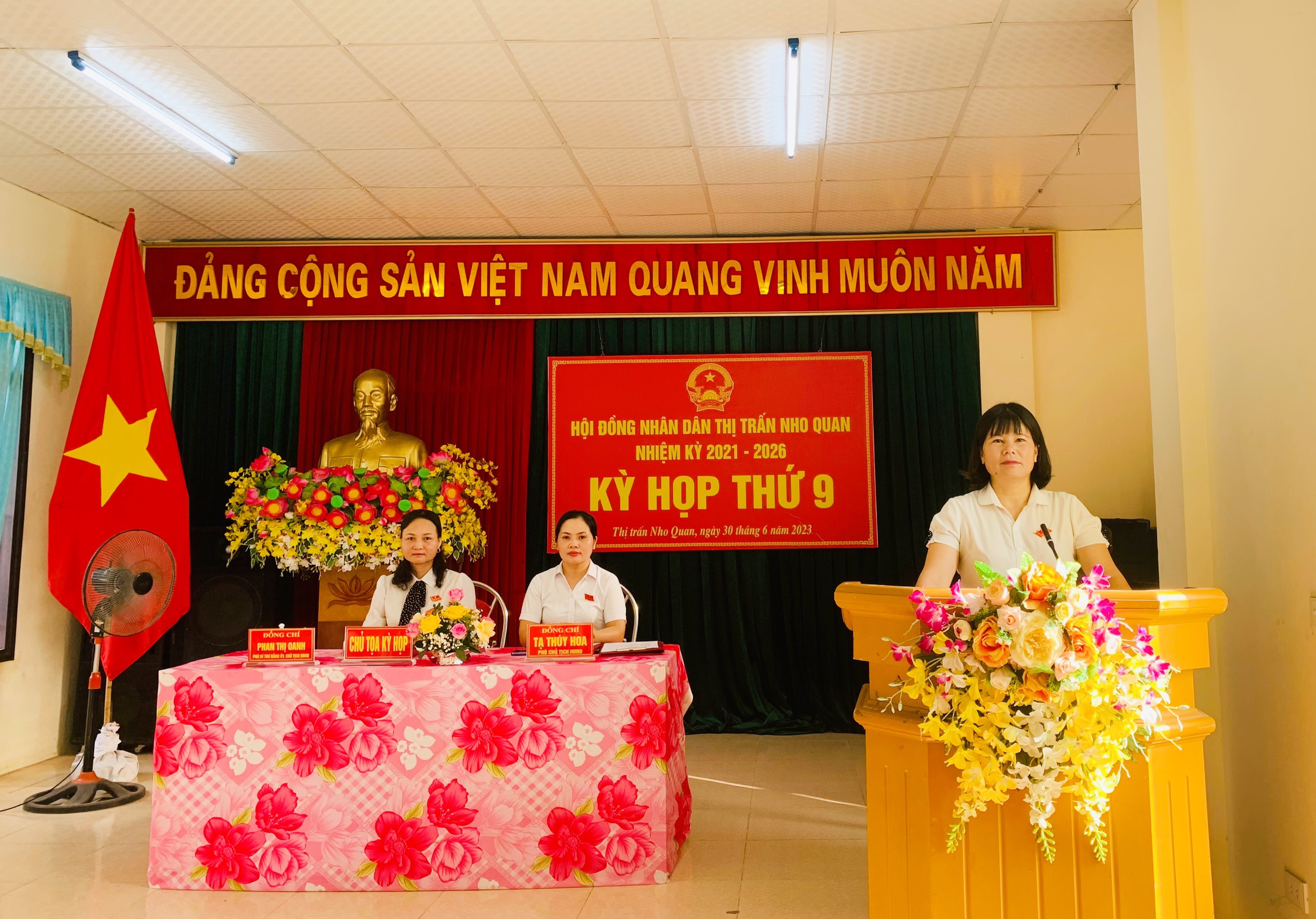 Thị trấn Nho Quan tổ chức thành công Kỳ họp thứ 9, HĐND thị trấn nhiệm kỳ 2021-2026